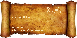 Koza Alex névjegykártya