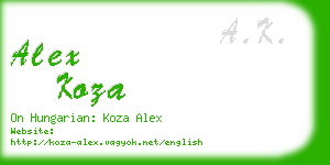alex koza business card